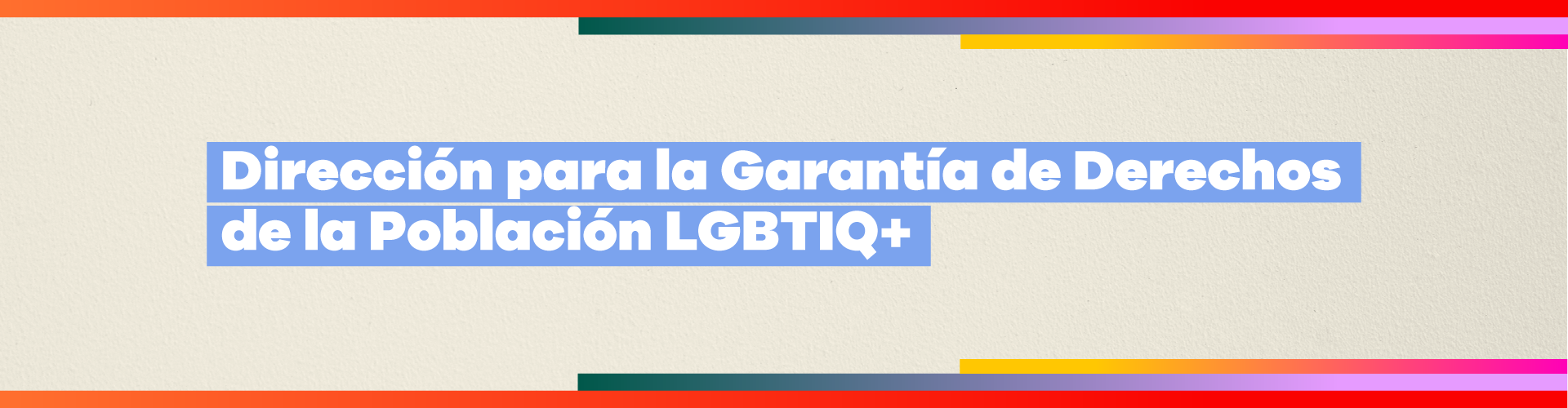 Dirección para la Garantía de Derechos de la Población LGBTIQ+
