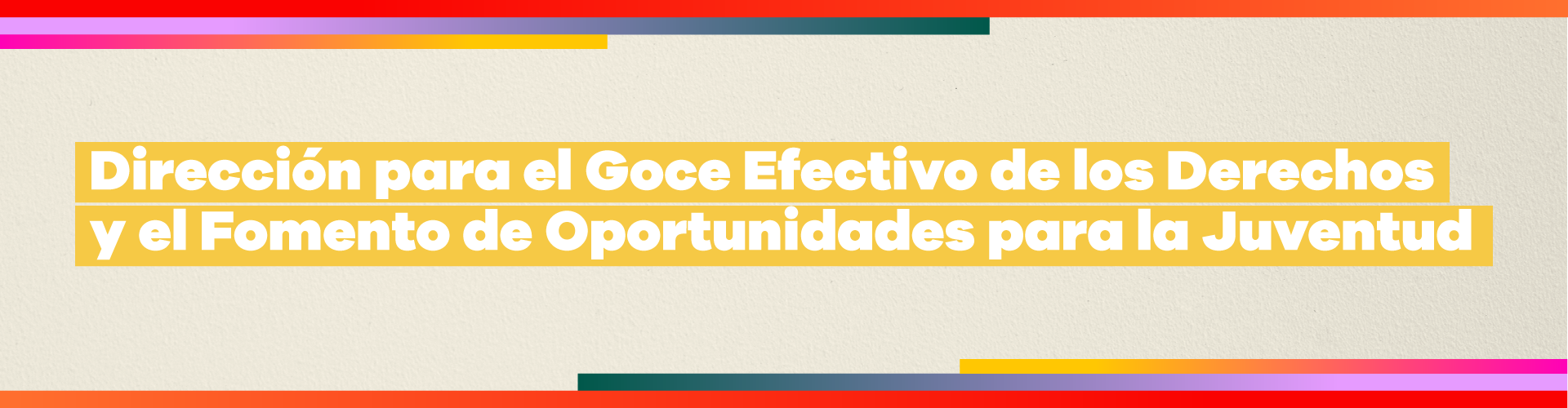Dirección para el Goce Efectivo de los Derechos y el Fomento de oportunidades para la Juventud