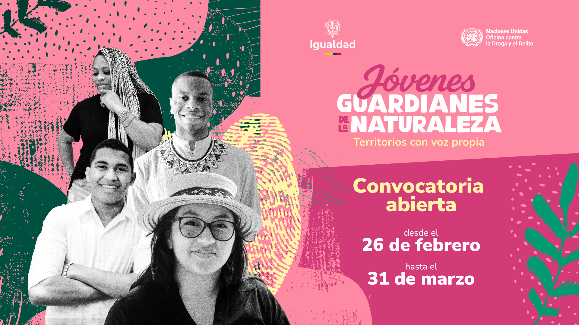 pieza gráfica con la convocatoria que estará abierta del 26 de febrero al 31 de marzo